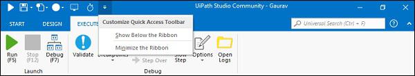 Insight Quick Access Toolbar