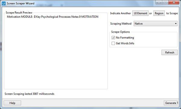 Screen Scraping Wizard Example1