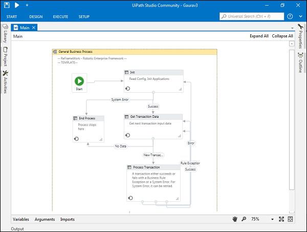 UiPath Robotic Enterprise Frameworks Project