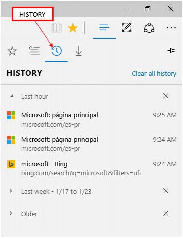 Reviewing Browsing History
