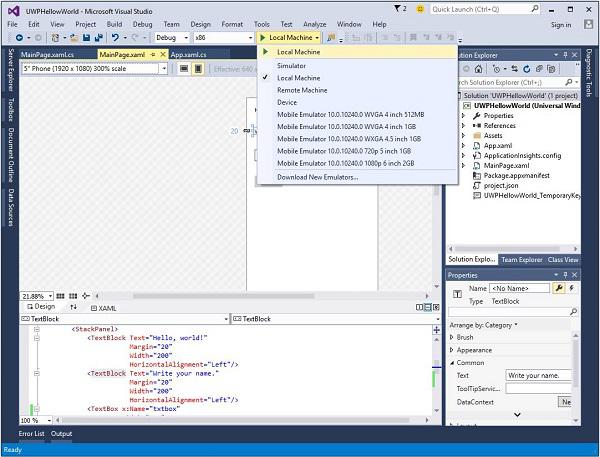 UWP Local Machine