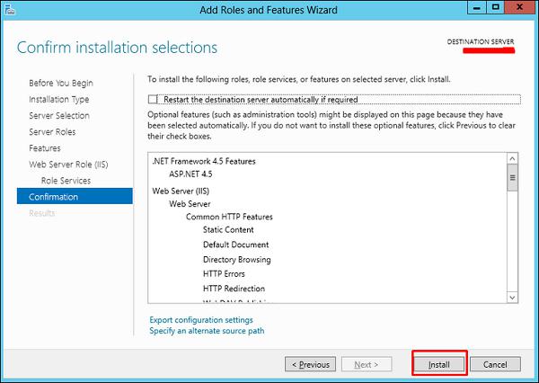 Confirmation Install