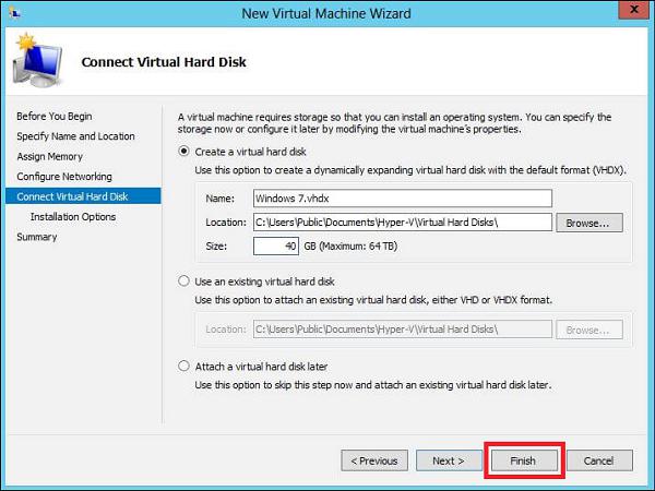 Connect Virtual Hard Disk