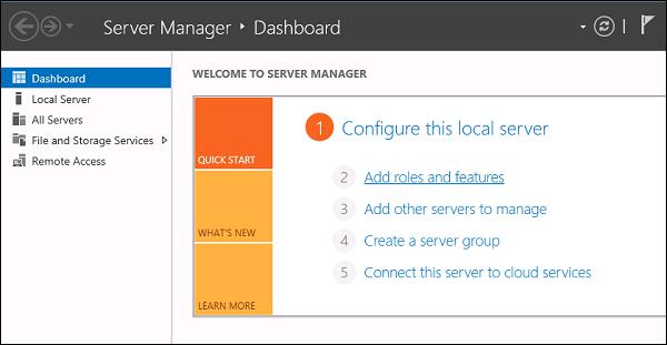 Opening Server Manager