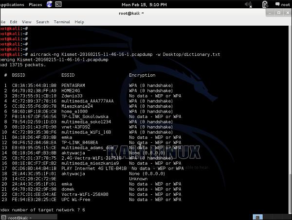 Using Kismet Tool