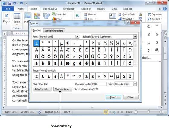 Shortcut Key