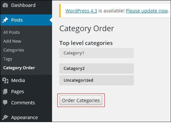 WordPress arrange category