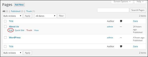 WordPress Delete Links