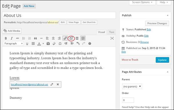 WordPress Delete Links