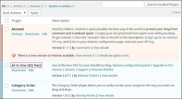 wordPress install plugins