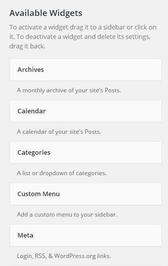 WordPress Widget Management