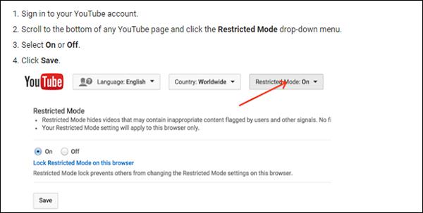 Restricted Mode ON