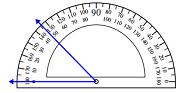 Measuring an angle with the protractor Worksheets Online Quiz 1.2