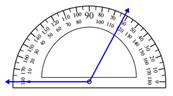 Measuring an angle with the protractor Worksheets Online Quiz 1.8
