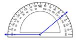 Measuring an angle with the protractor Worksheets Online Quiz 1.9