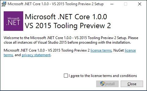 Microsoft .NET Core 1.0.0