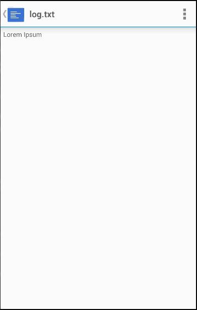 Cordova FIle Root Log Text
