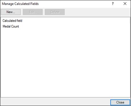 Manage Calculated Fields dialog box