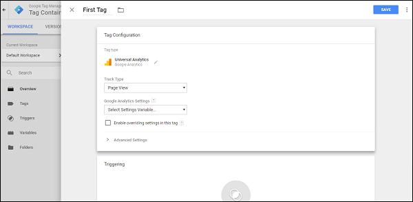 Click Universal Analytics