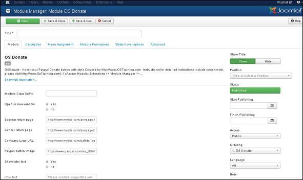 Joomla Donation Module