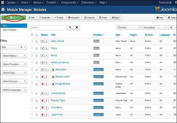Joomla Footer Module