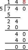 Multiply 8 x 5