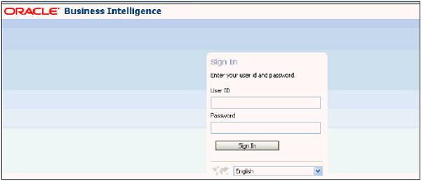 Sign in to OBIEE Step1