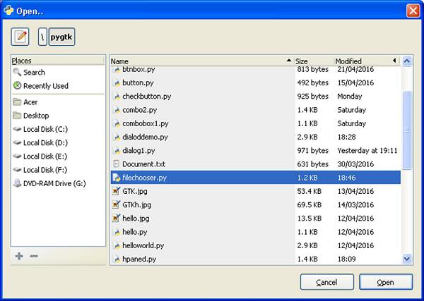 File Chooser Open