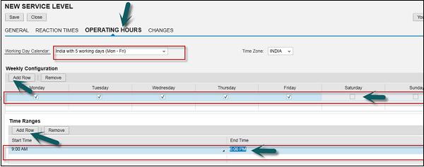Operating Hours