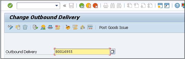 Change Outbound Delivery