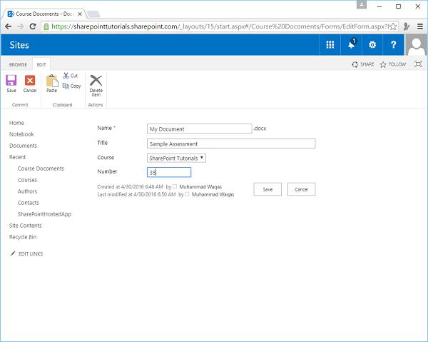 Edit Metadata Fields