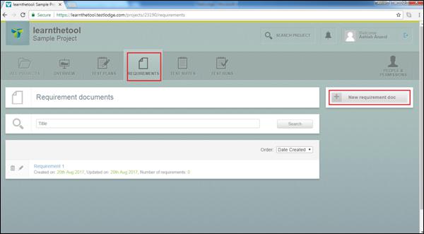 Create New Requirement
